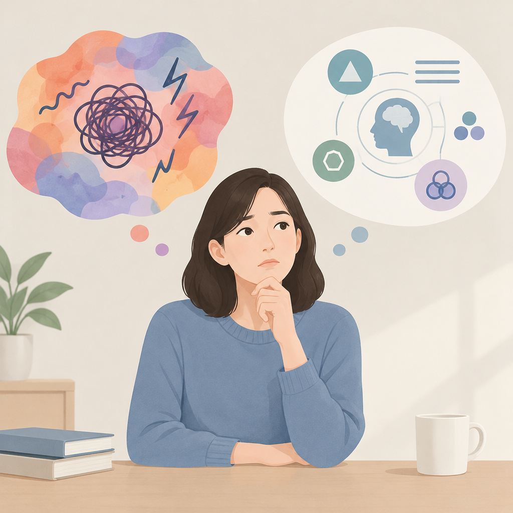 AI 생성 설명 이미지 1: 안산한의원추천 정보를 볼 때, 불안·긴장이라는 말을 어떻게 이해할까