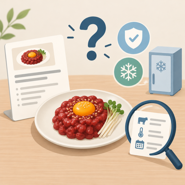 AI 생성 설명 이미지: 안산일동맛집에서 한우육회를 고를 때 안전 정보는 어디까지 알 수 있을까?